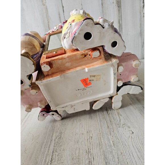 Fitz Floyd cotton tailors Easter AS IS vase 1995 RARE‎ vintage centerpiece as is - Picture 12 of 16